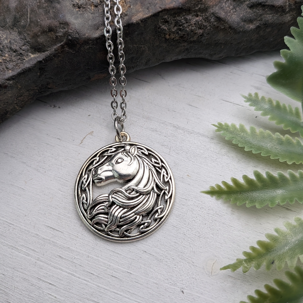 Silver Horse Pendant Necklace